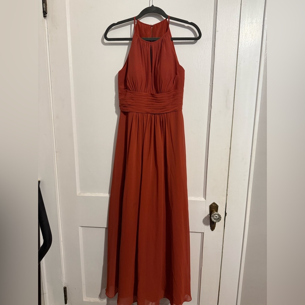 Azazie Bonnie Women’s Bridesmaid dress Size C color Paprika